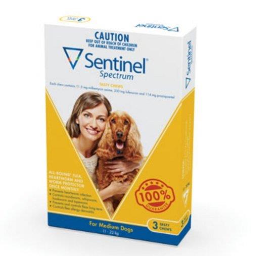 All-in-one flea, intensinal worm and HeartwormTreatment - Sentinel Spectrum Tasty Chews