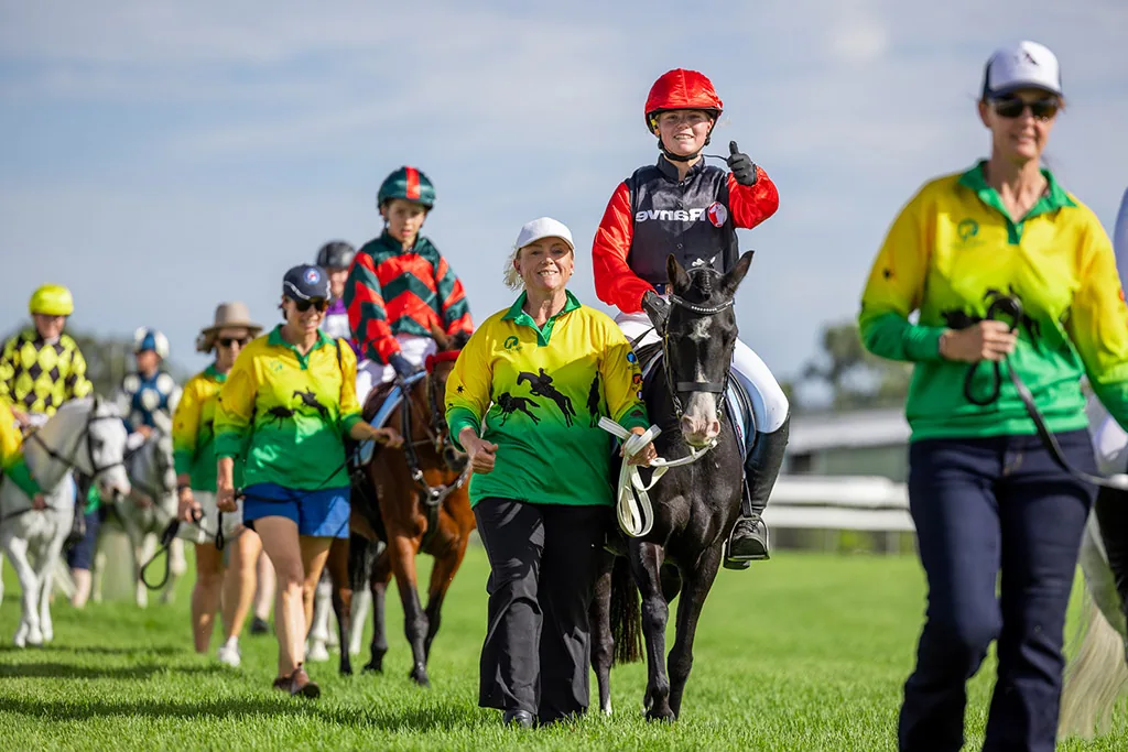 A young rider on a pony at a Pony Club event in Australia