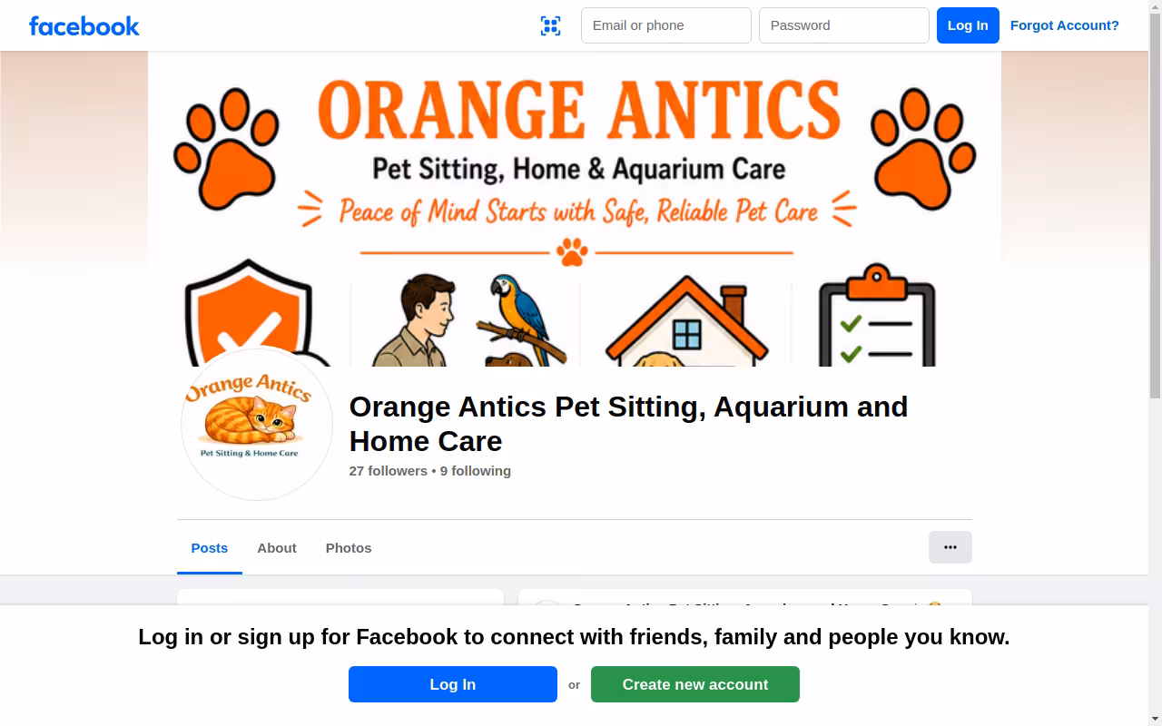 Orange Antics Pet sitting, Aquarium and Home Care
