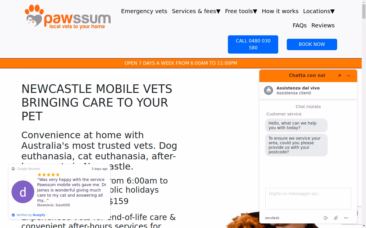Pawssum mobile vets Newcastle & Central Coast