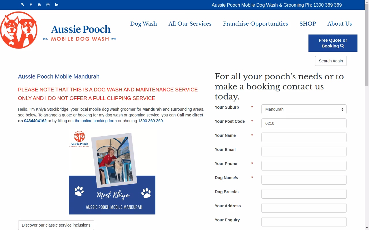 Aussie Pooch Mobile Dog Wash Mandurah