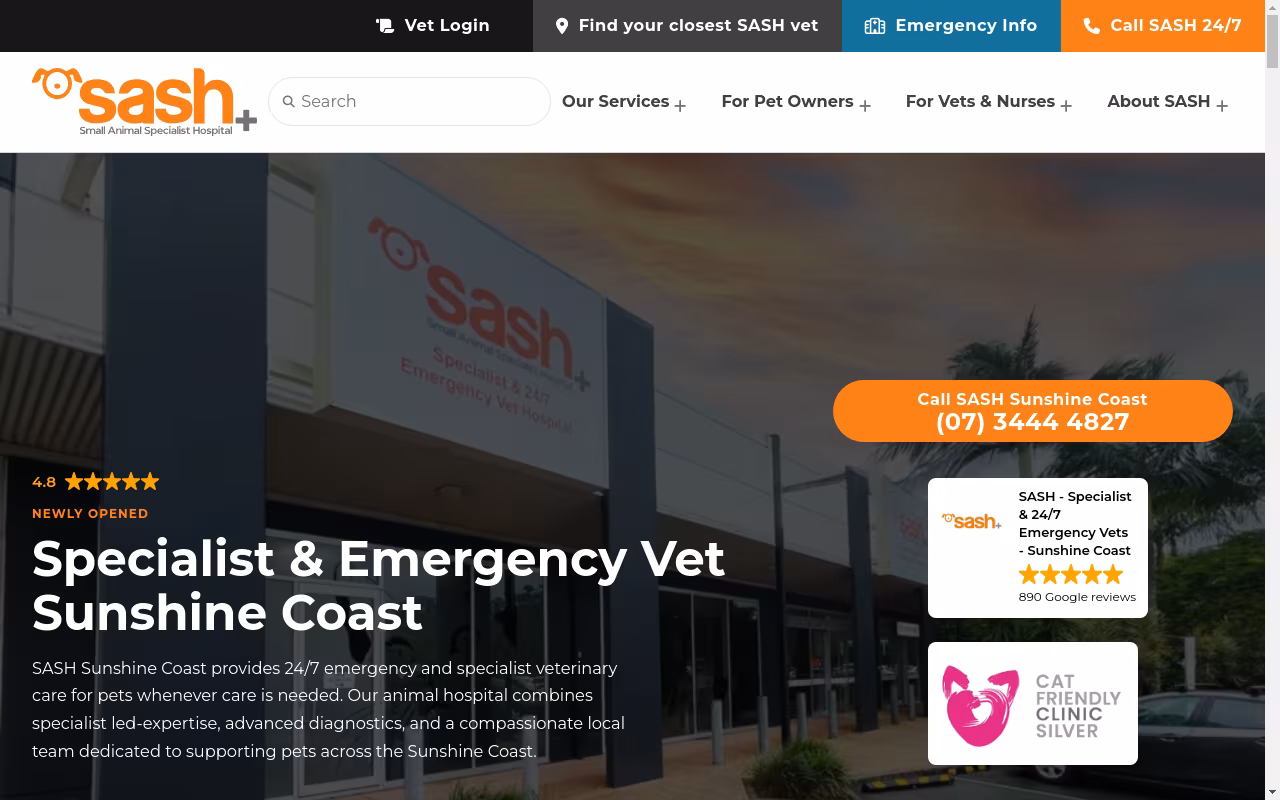 SASH - Specialist & 24/7 Emergency Vets - Sunshine Coast